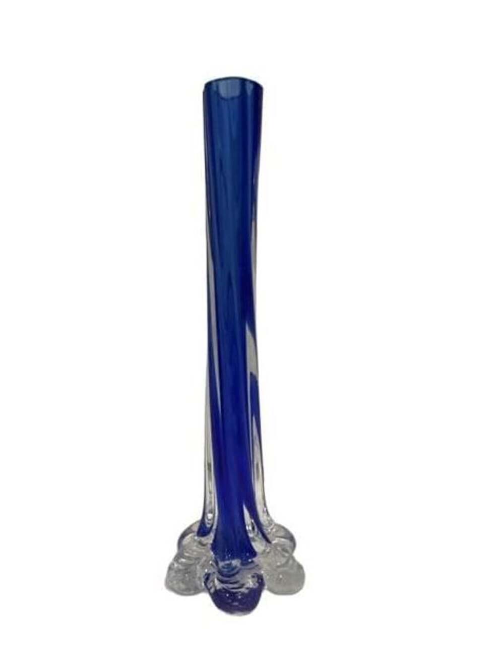 Vintage MCM Soliflore Vase 1970 Cobalt Blue 9 1/2”